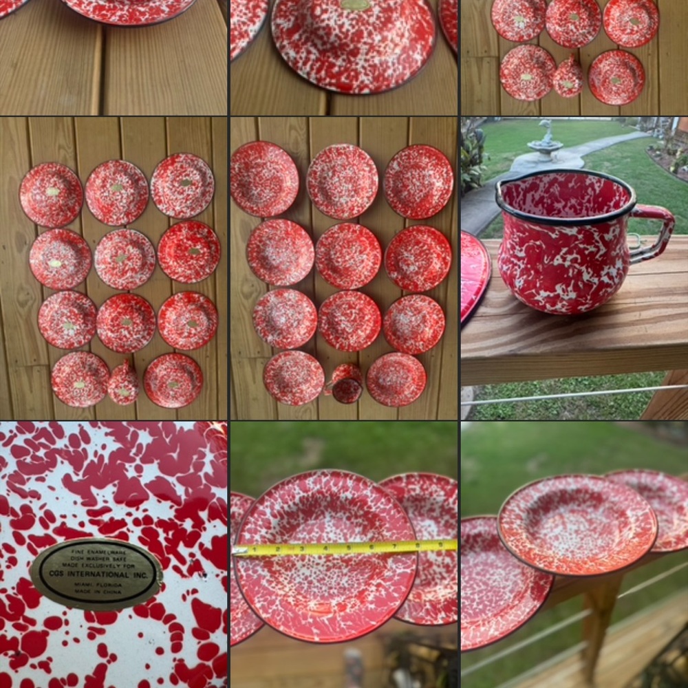 Vintage Fine Enamelware Cookware Set 12 PC Set